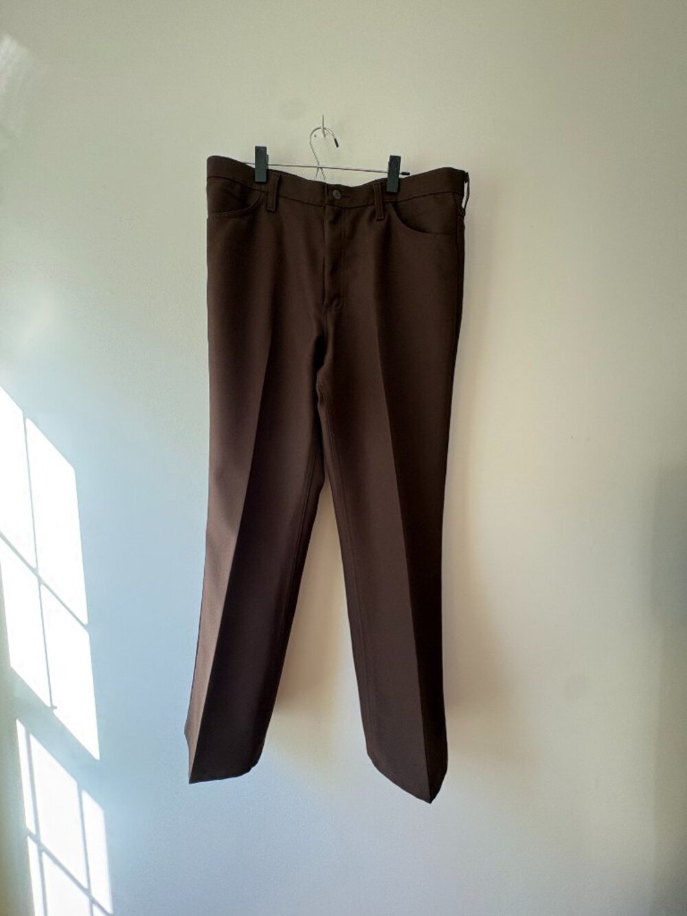 Wrangler Wrancher Brown Polyester Twill  Dress Jeans Pants 38x30